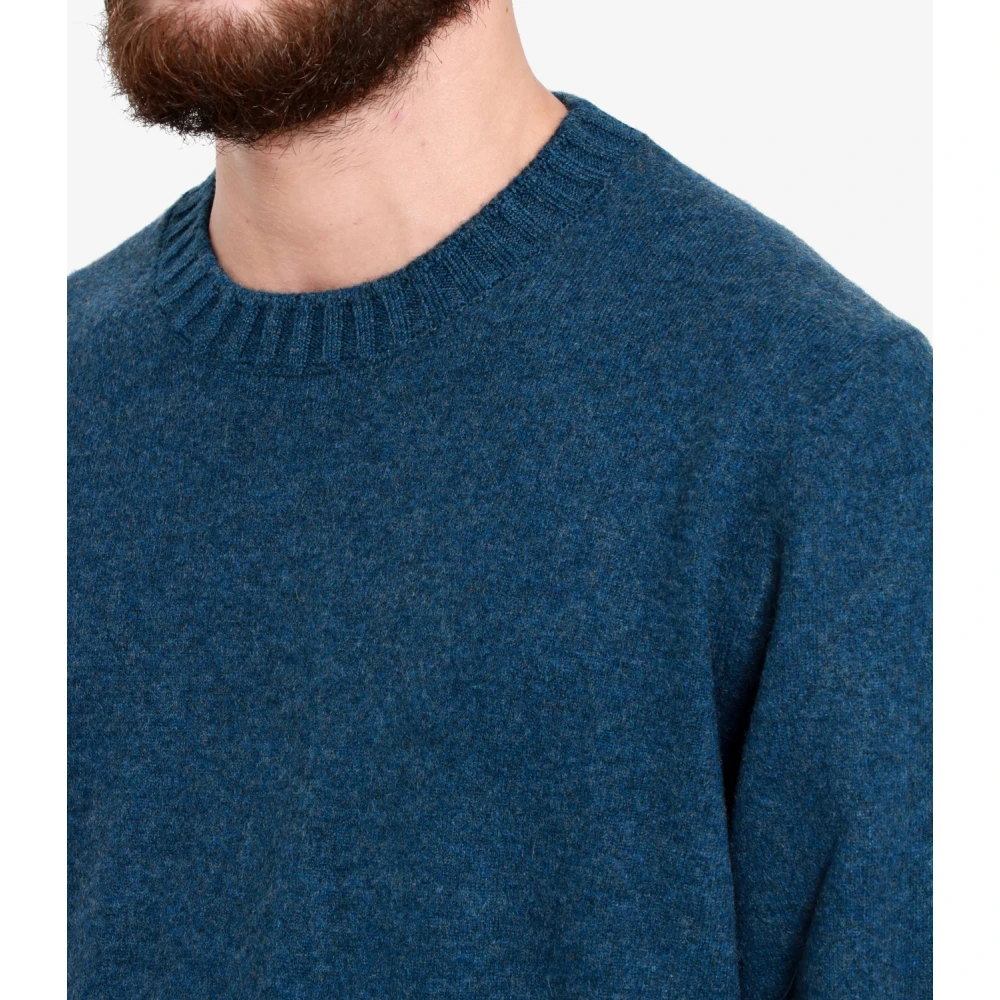 Gran Sasso Blauwe Cashmere Crew Neck Sweater Blue Heren