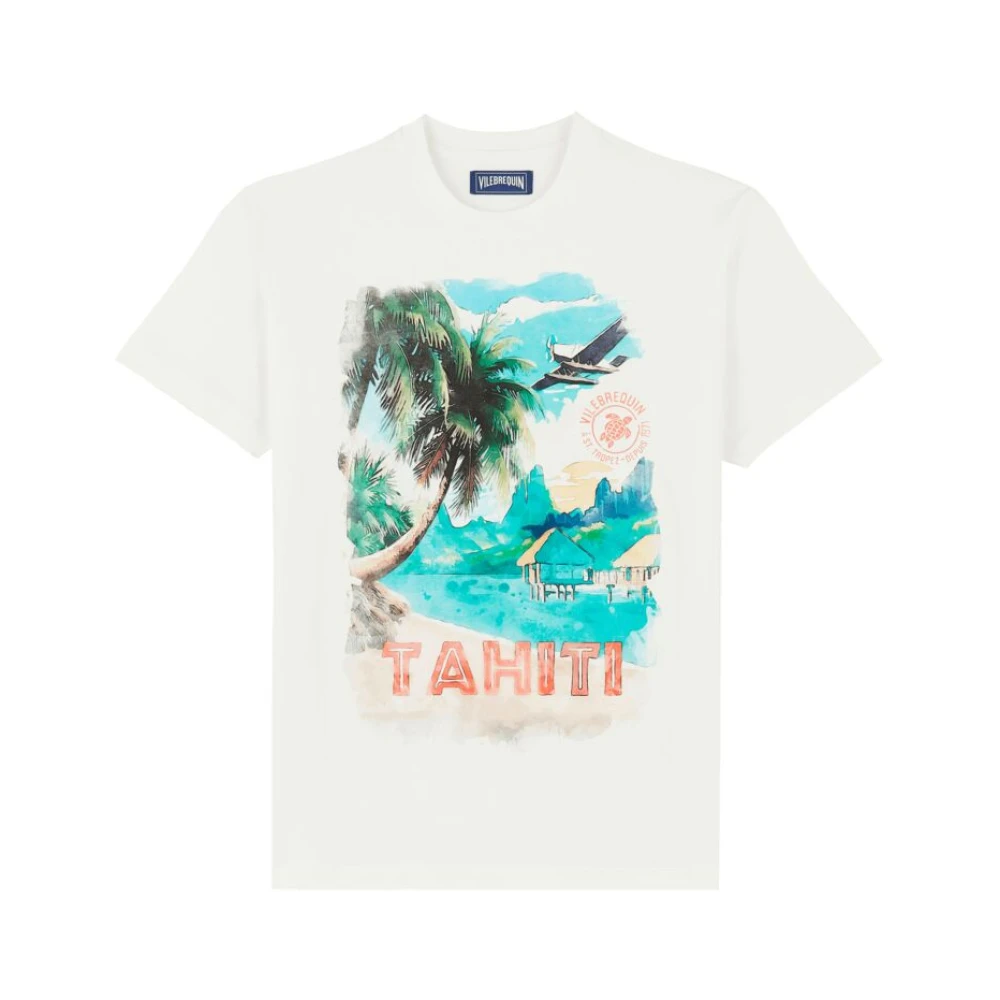 Vilebrequin Tahiti T-shirt gemaakt van katoen voor heren White Heren