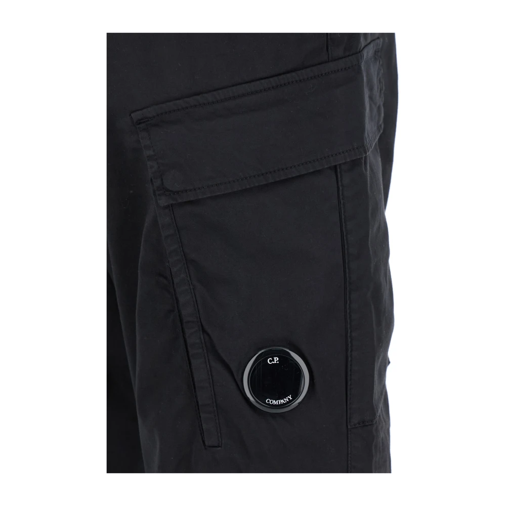 C.P. Company Zwarte Cargo Broek met Lens Motief Black Heren