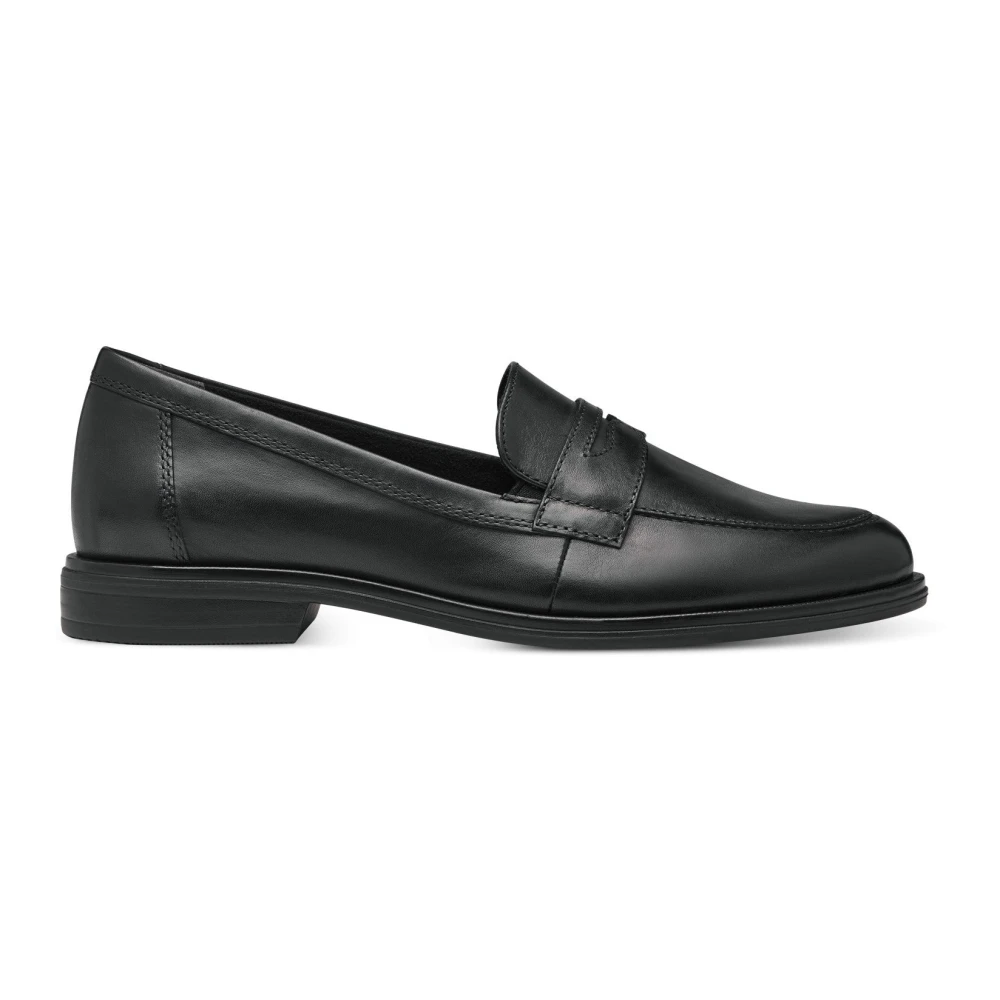 Tamaris Black Classic Leather Loafers - Female - Loafers - 5 Uk - Shoes
