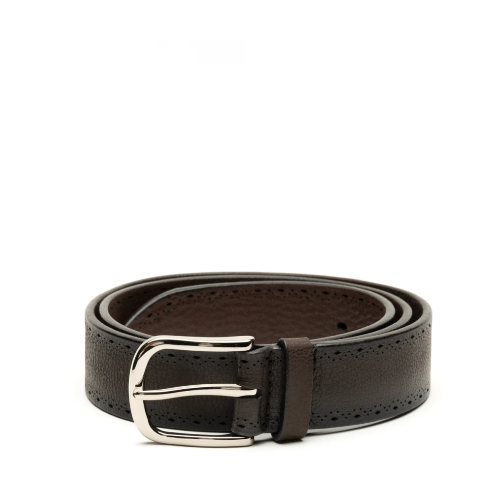 Orciani Donkerbruine Leren Riem Brown Heren