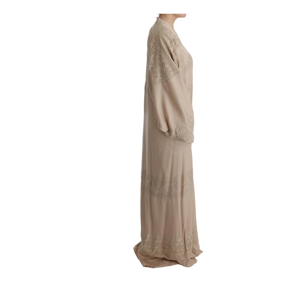 Dolce & Gabbana Beige Kant Bloemen Jurk Beige Dames