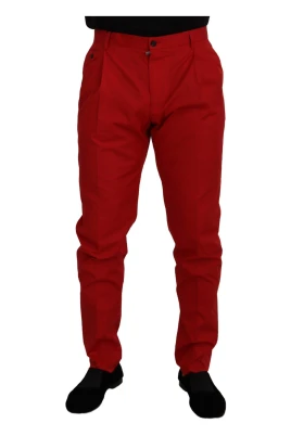 Röda Bomullsbyxor Jeans