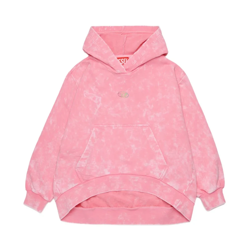 Diesel Girls Pink Kids Sweatshirts, 14 Y, Hooded Sweatshirt