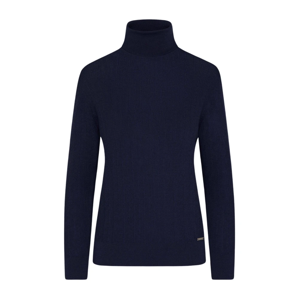 Kiton Kasjmier Zijde Polo Hals Trui Blue Dames