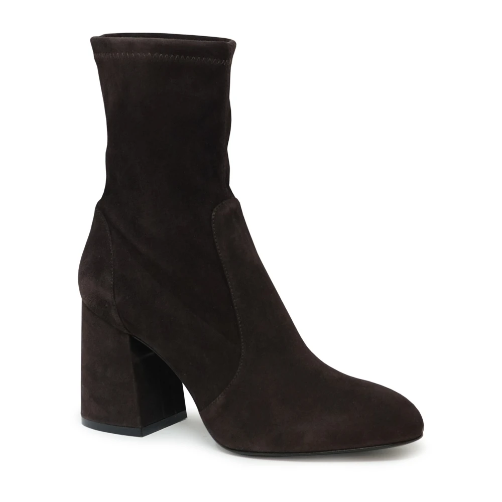 Stuart Weitzman Donkerbruine Enkellaarzen Brown Dames