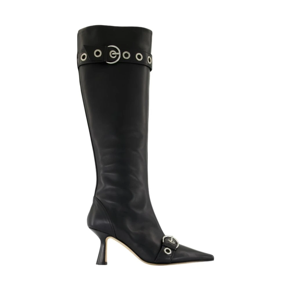 Aeyde Women's Black Leather Pointed Toe Boots