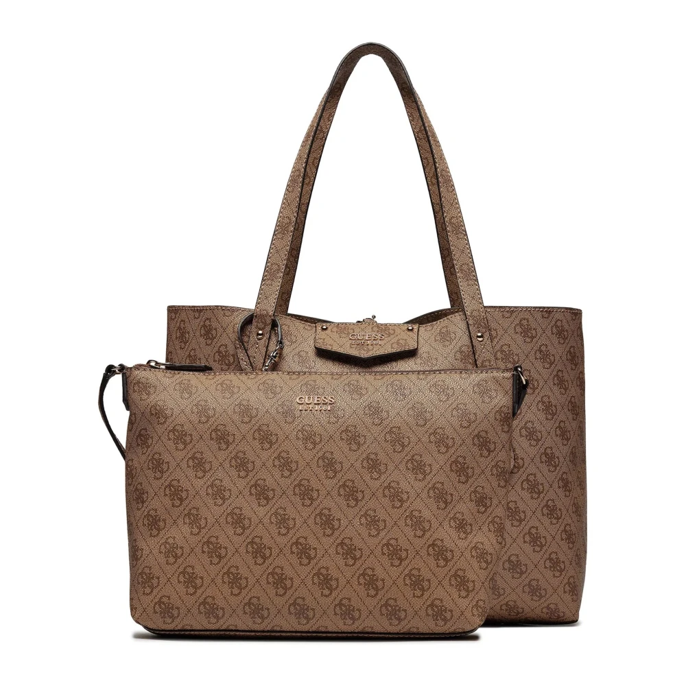 Guess Eco Brenton Tote Lente Zomer Collectie Brown Dames