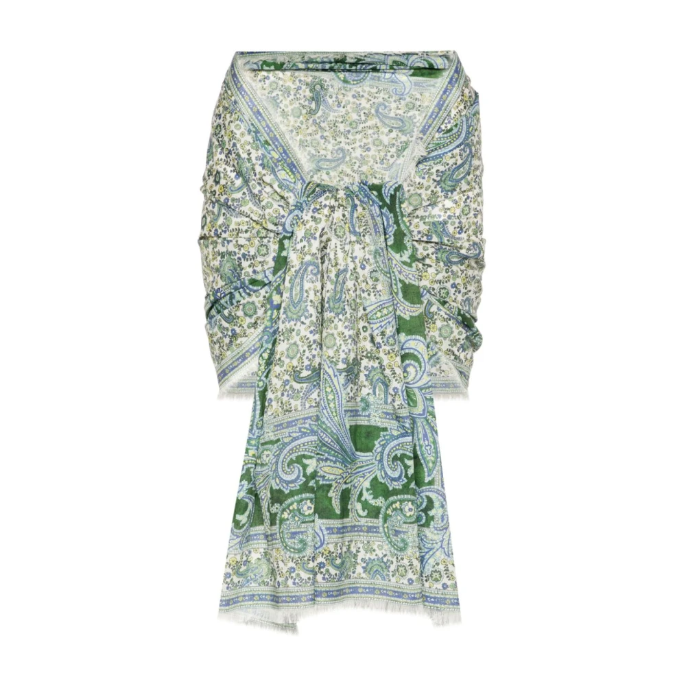 Zimmermann Groene Paisley Print Katoenen Jurk Green Dames