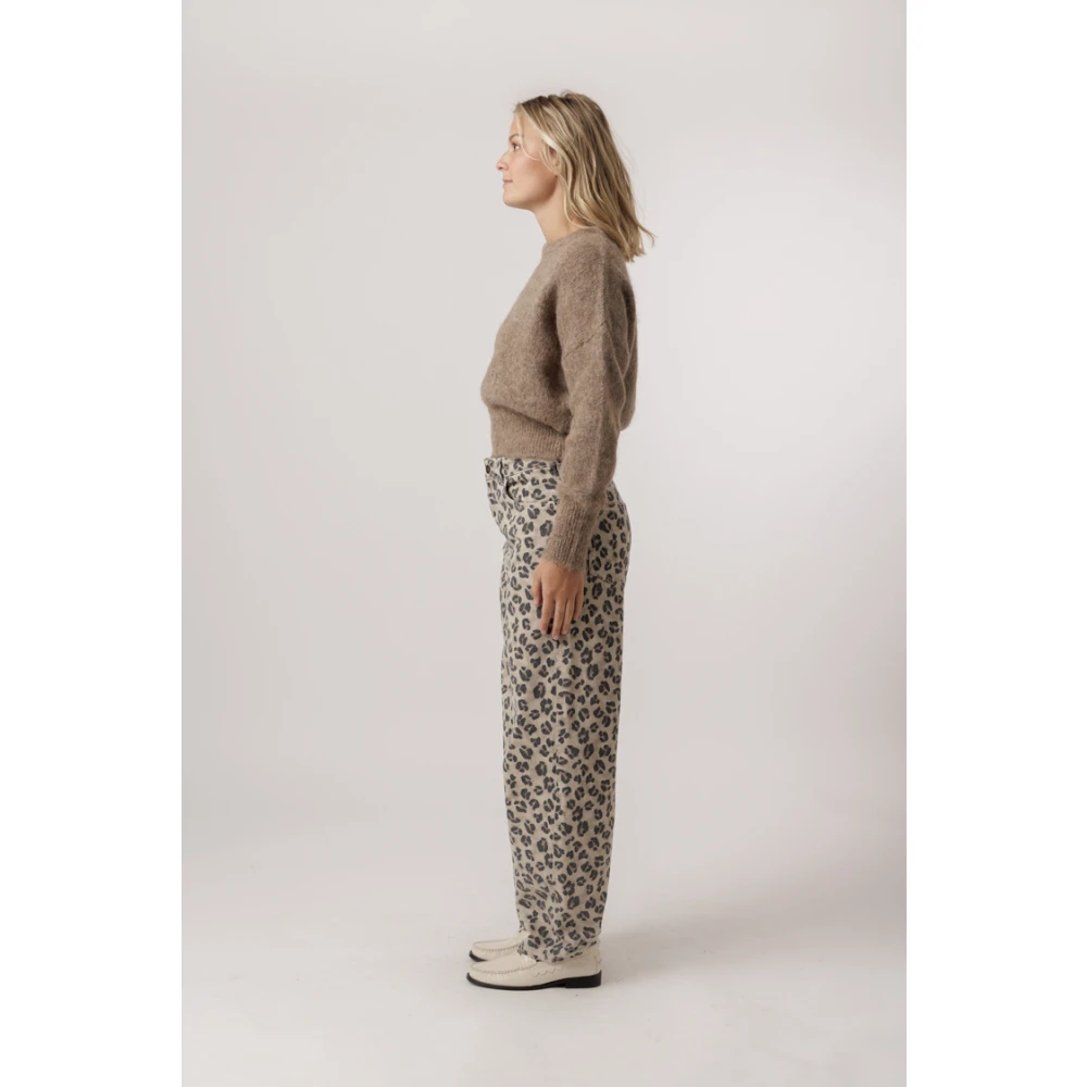 By-Bar Luipaardprint Flared Jeans Multicolor Dames