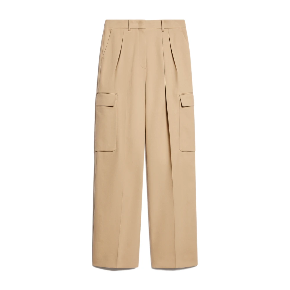 SPORTMAX Cargo Broek Beige Katoen Viscose Beige Dames