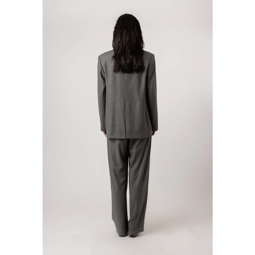 closed Donkergrijze Melange Klassieke Blazer Gray Dames
