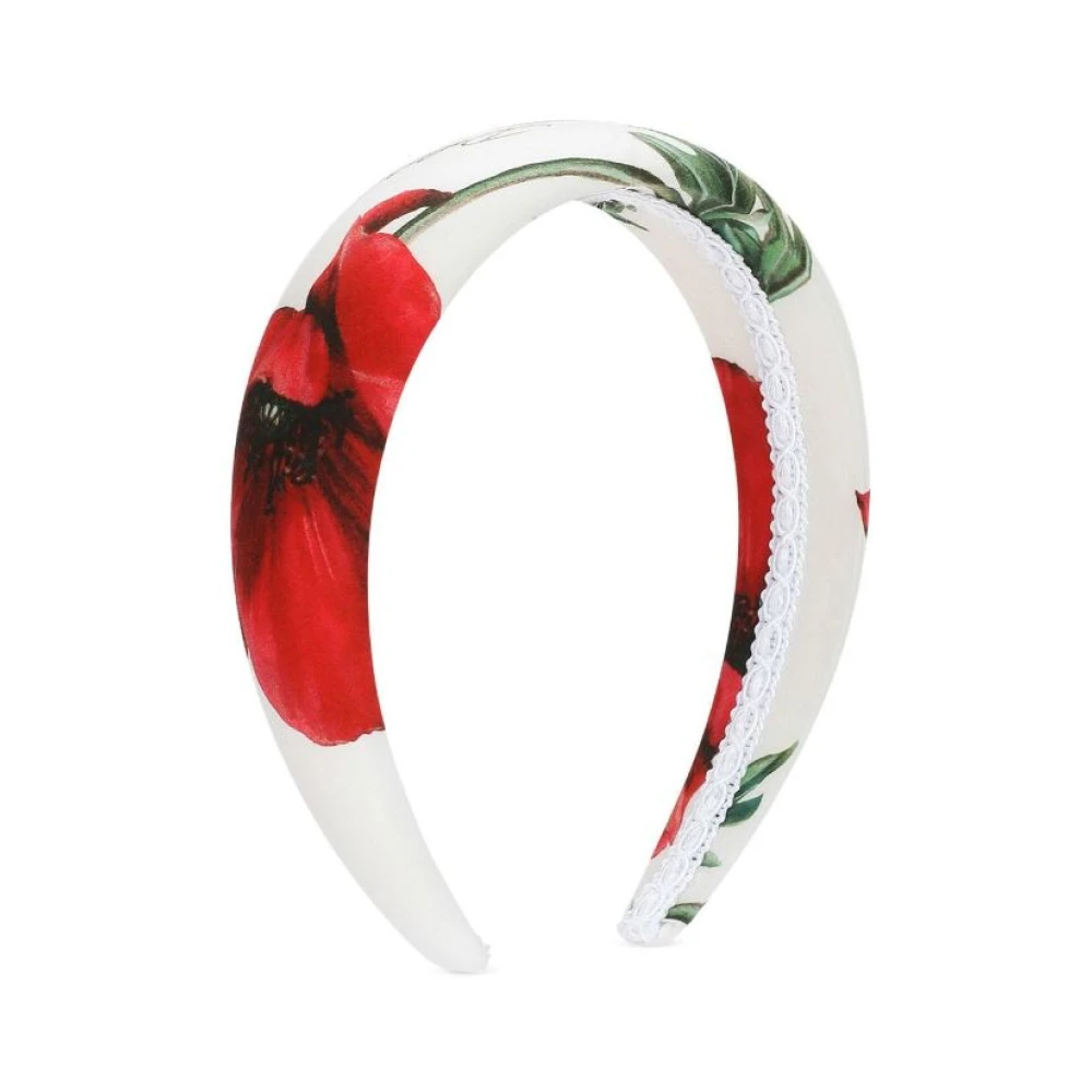 Dolce & Gabbana Poppy-print Haarband in meerdere kleuren voor kinderen White Dames