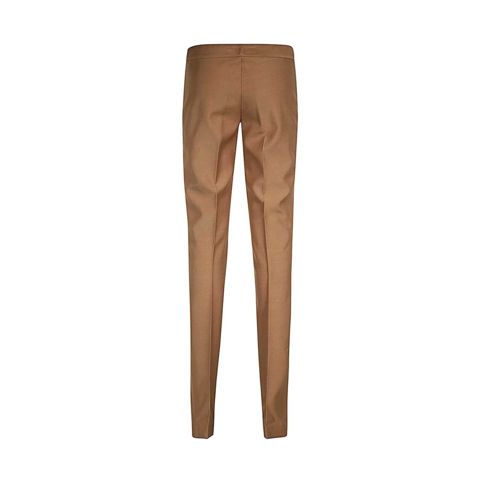 Stella Mccartney Wollen broek met voorritsen Brown Dames