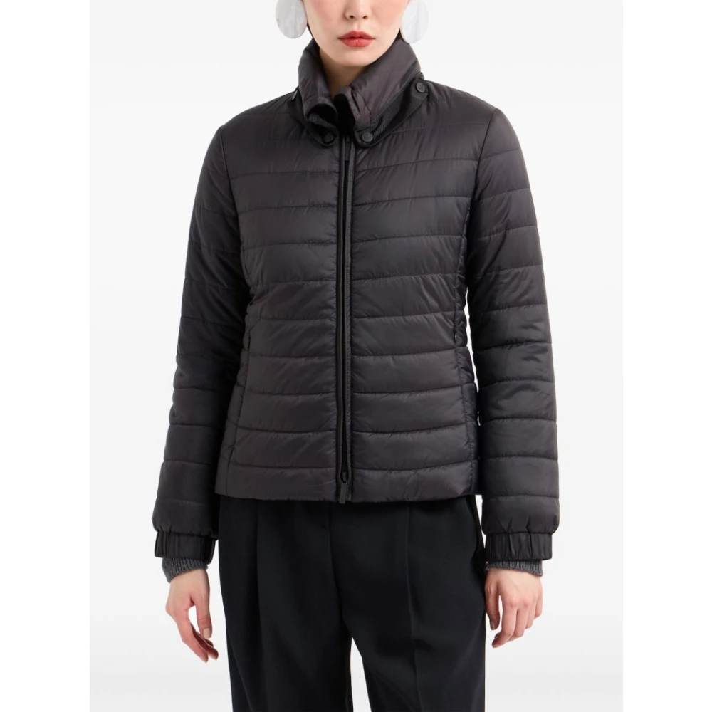 Emporio Armani Zwarte Nylon Donsjas Black Dames
