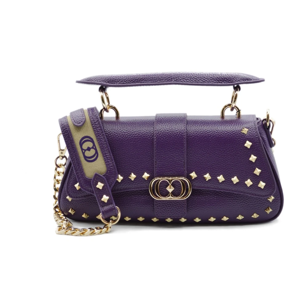 La Carrie Stijlvolle leren handtas met iconische details Purple Dames