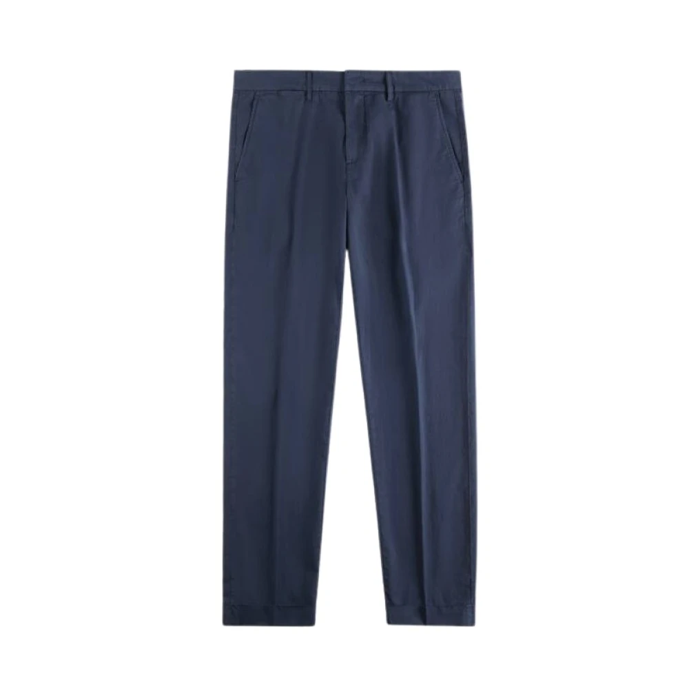 Fay Men's Blue Slim Fit Stretch Trousers - Straight Trousers - W33 - Trousers