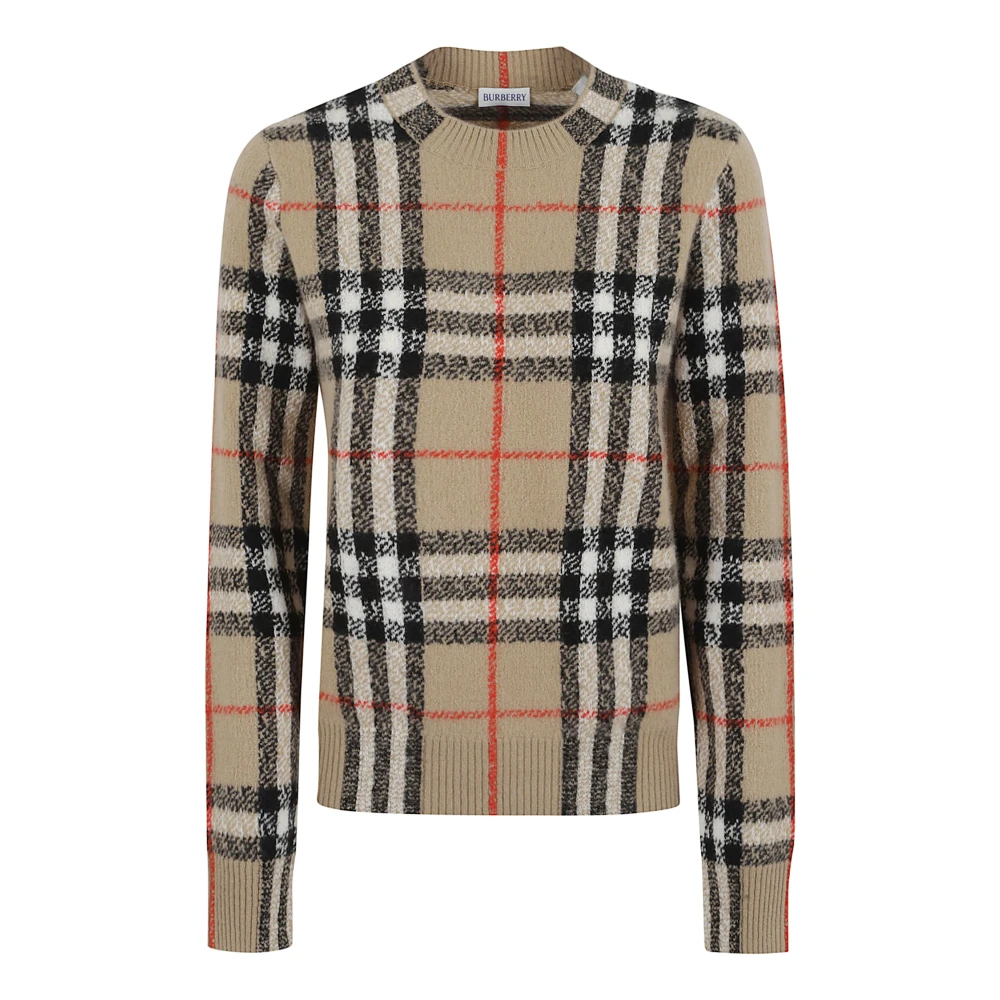 Burberry Brun Check Cashmere Wool Sweater