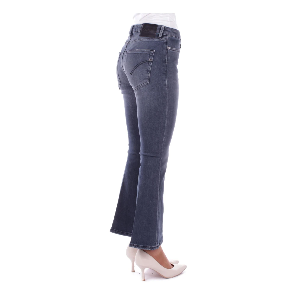 Dondup Blauwe Broek met Logo Rits Sluiting Blue Dames