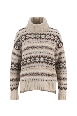 Stickad tröja i Birch Multi