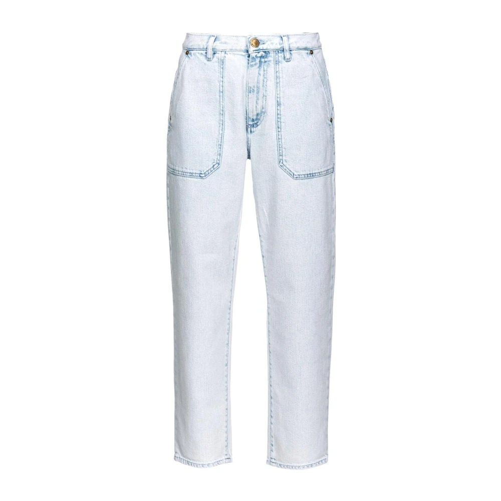 Pinko Jeans met borduursel en riemlussen Blue Dames