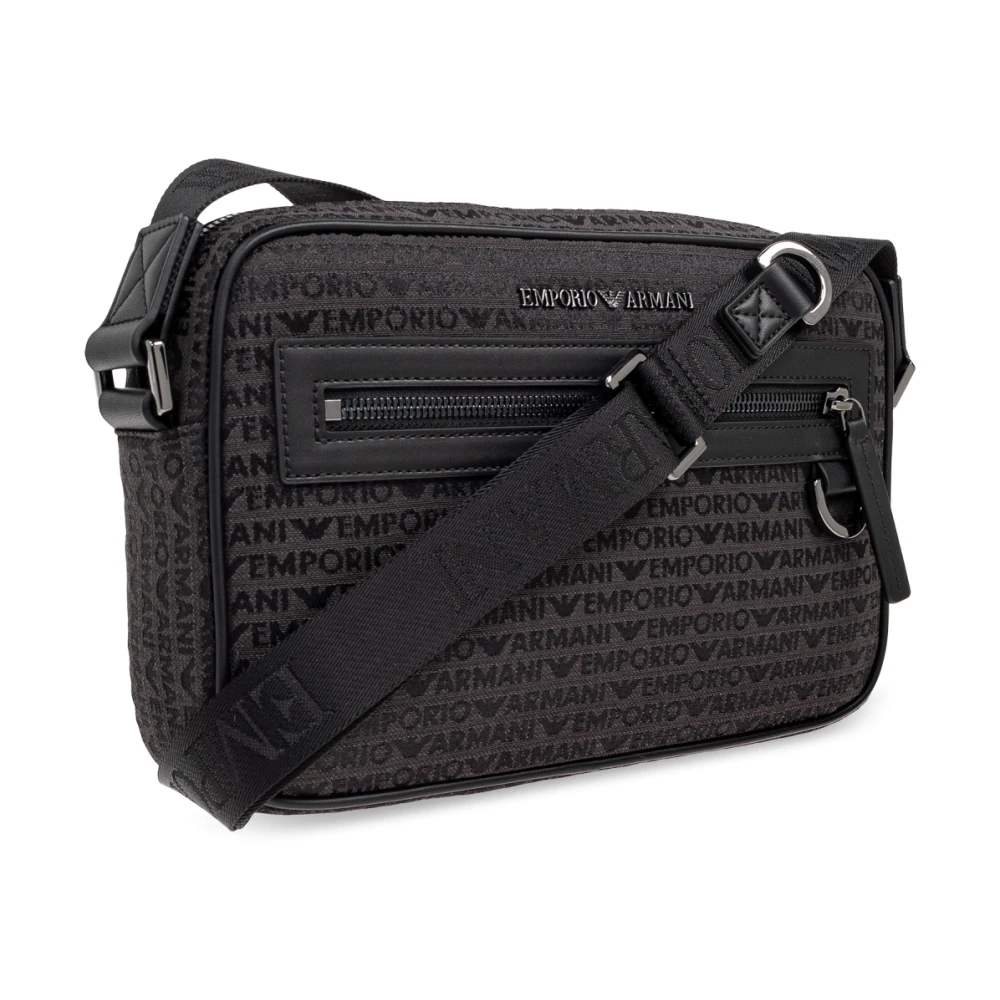 Emporio Armani Schoudertas met monogram Black Heren