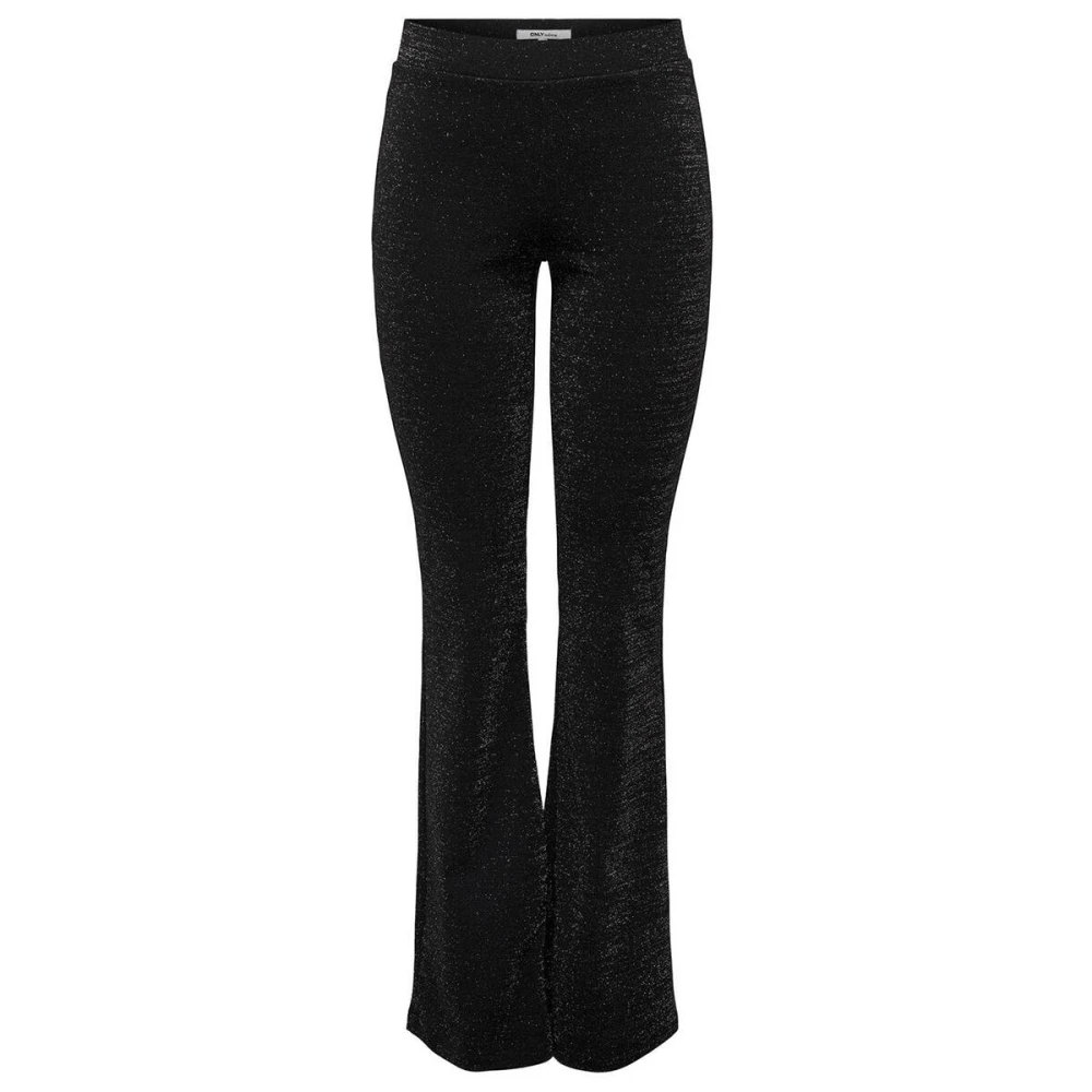 Only Glit Flared Broek Black Dames