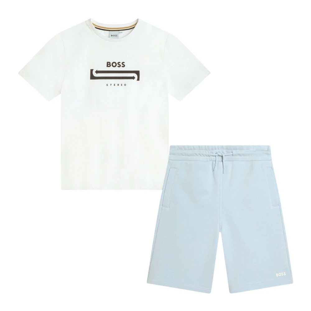 Hugo Boss Bomull T-shirt och Bermuda Set Blue, Pojke