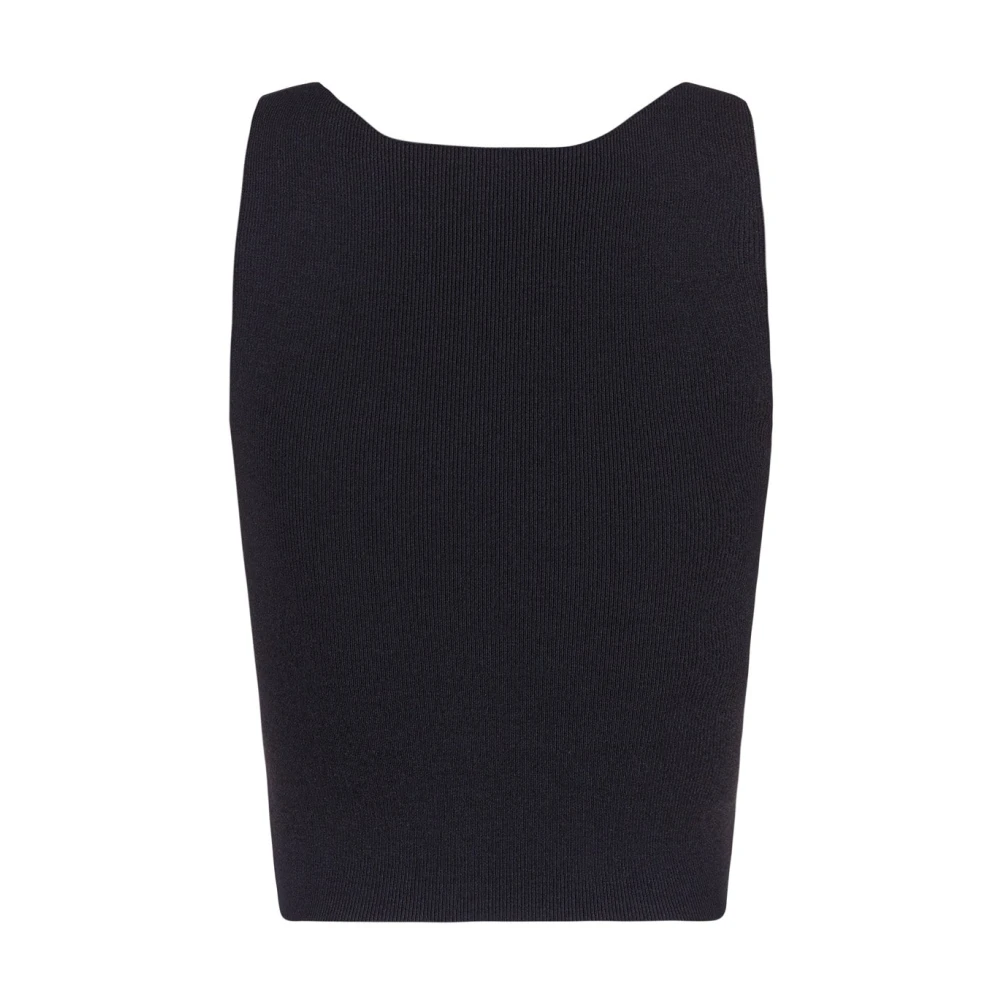 Cortana Zwarte Zijden Tussah Tanktop Black Dames