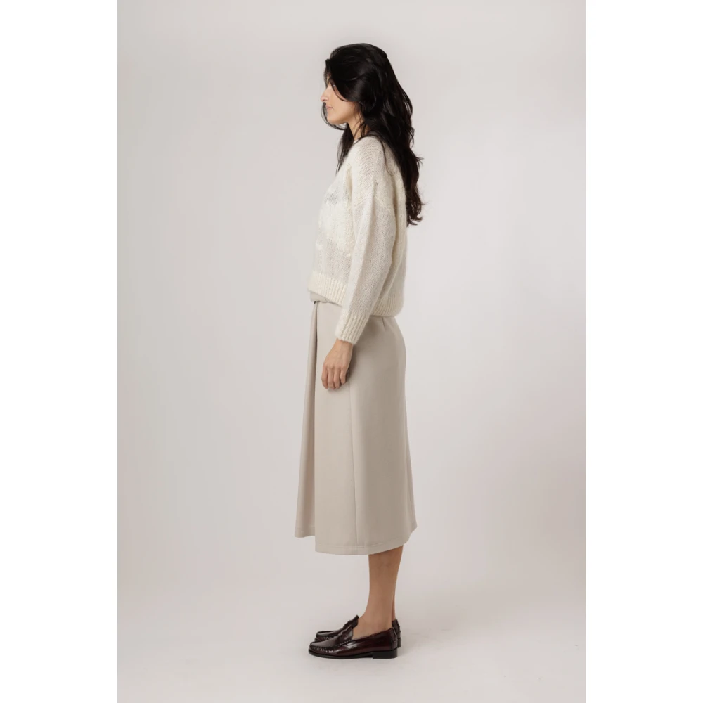 PESERICO Alpaca Wolmix Lurex Trui Beige Dames