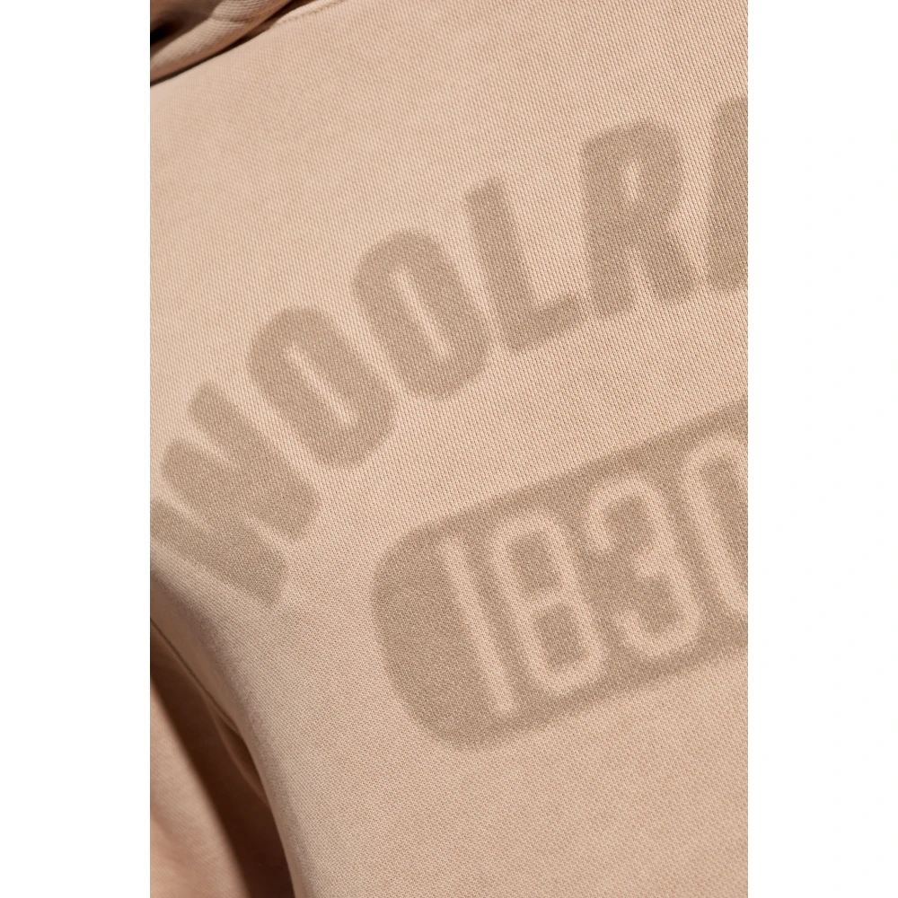 Woolrich Hoodie met logo Beige Heren