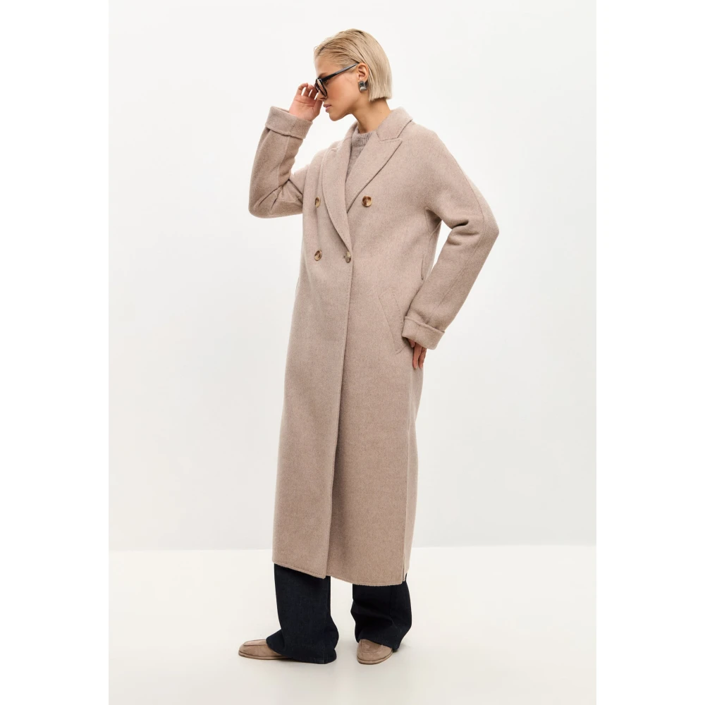 Cesare Gaspari Klassieke Luxe Lange Jas Rosie Roze Pink Dames