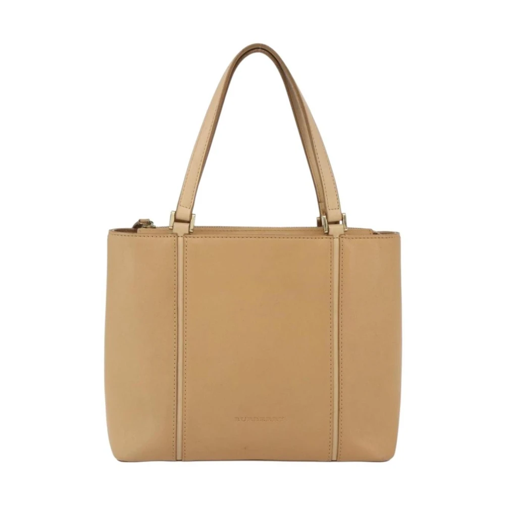 Burberry Vintage Women's Beige Pre-Owned Vintage Leather Tote Bag