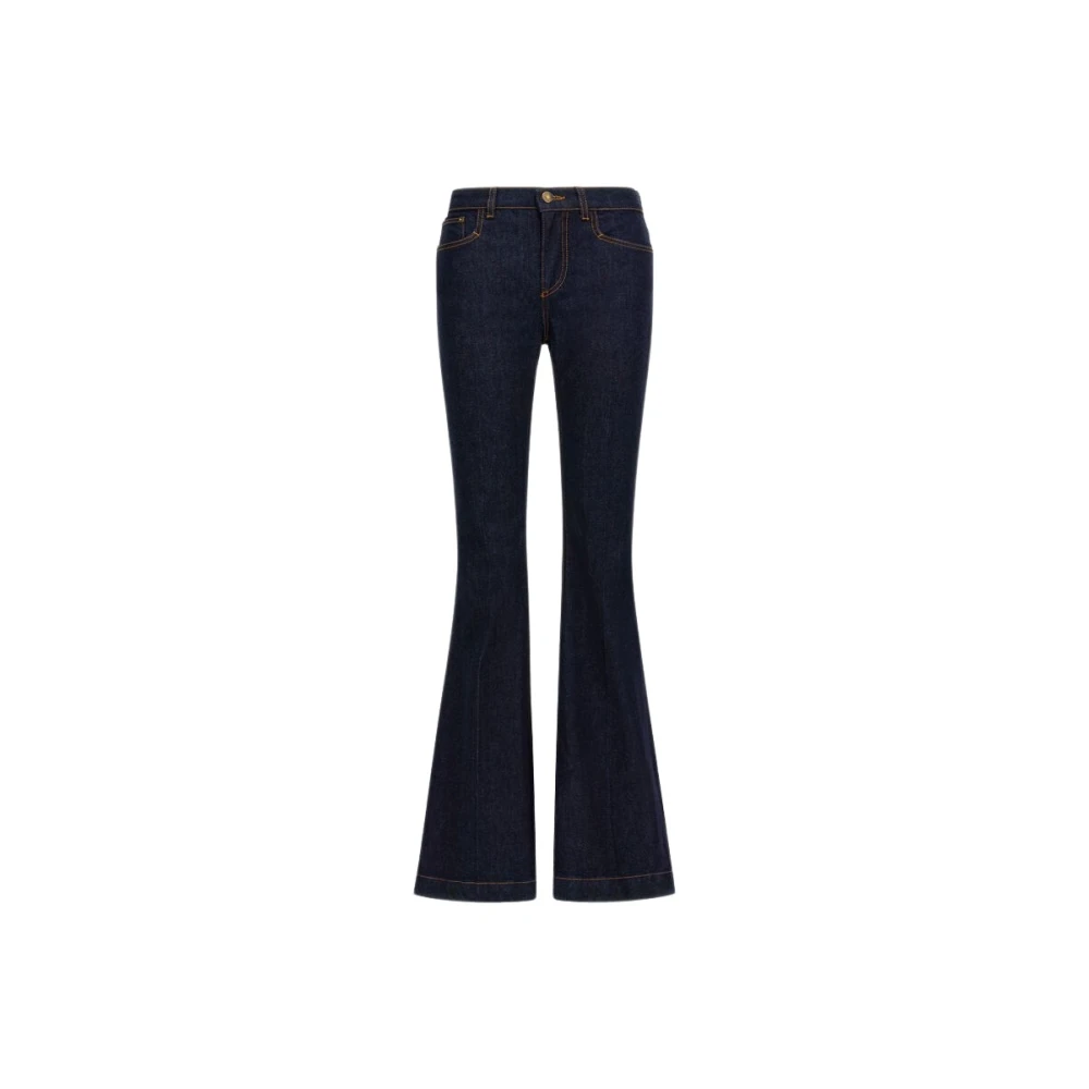 Roberto Cavalli Flared Jeans Rits Knoopsluiting Zakken Blue Dames