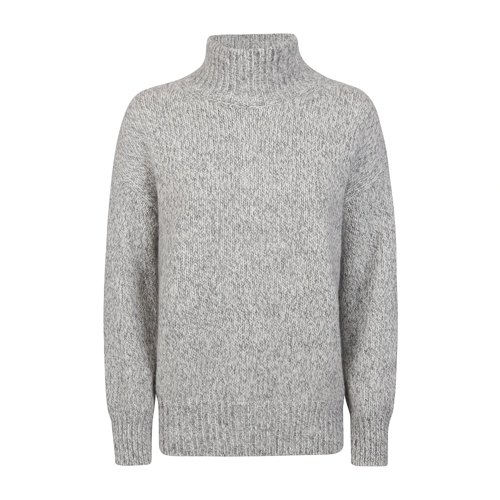 Eleventy Kasjmier Kid Mohair Zijde Lurex Trui Gray Dames