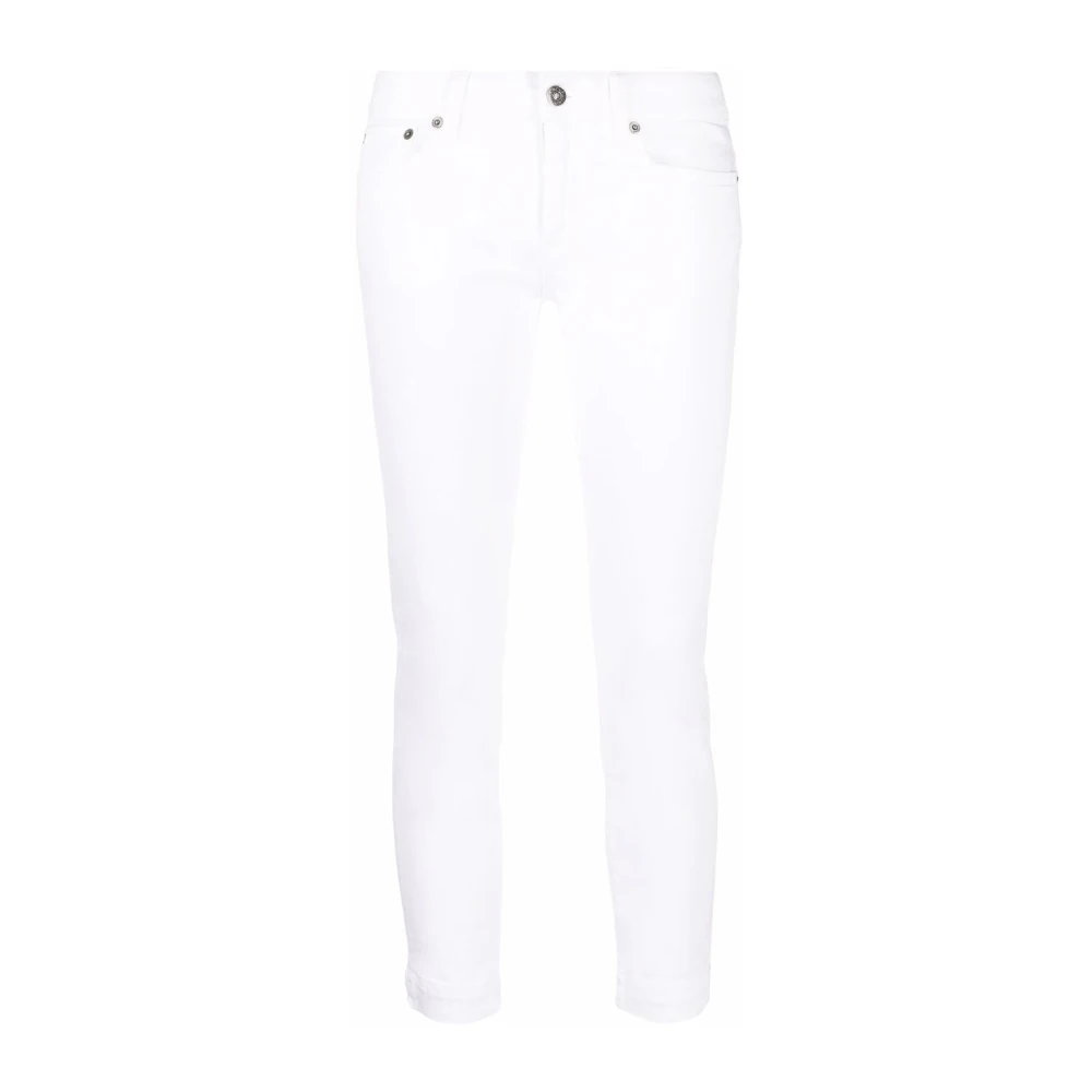 Dondup Vit Tonal Design Cropped Leg Jeans White, Dam