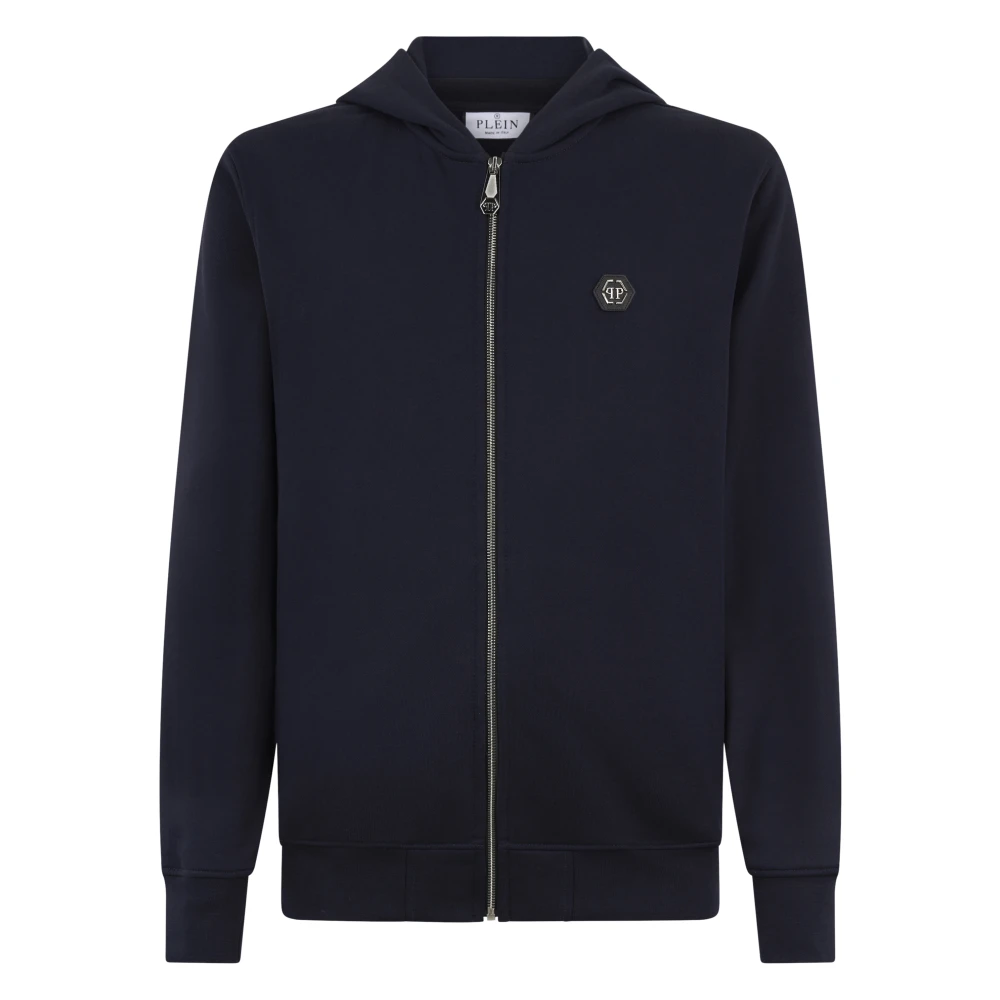 Philipp Plein Men's Blue Zip-Throughs, Xl, Zip Hoodie Basic