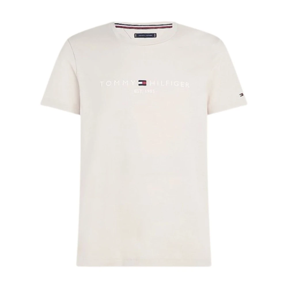 Tommy Hilfiger Heren Logo T-shirt Beige Heren