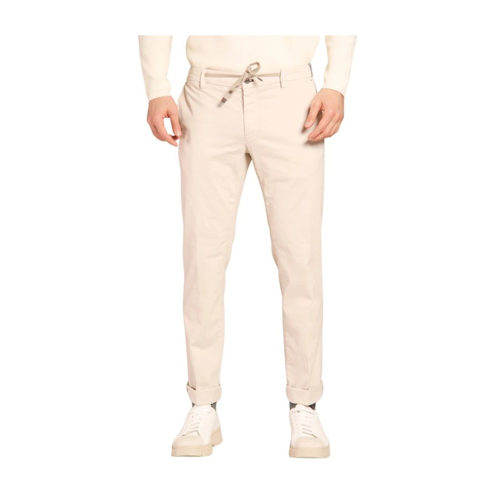 Mason's Stretch Gabardine Chino Jogger Broek Beige Heren
