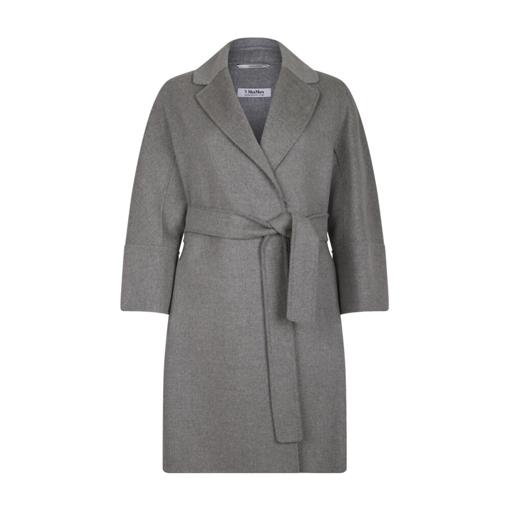 IA-436 Max Mara マックスマーラ ズボン チャコールグレー 44 マックスマーラ Max Mara コート ポルド ベルト付き ベージュ