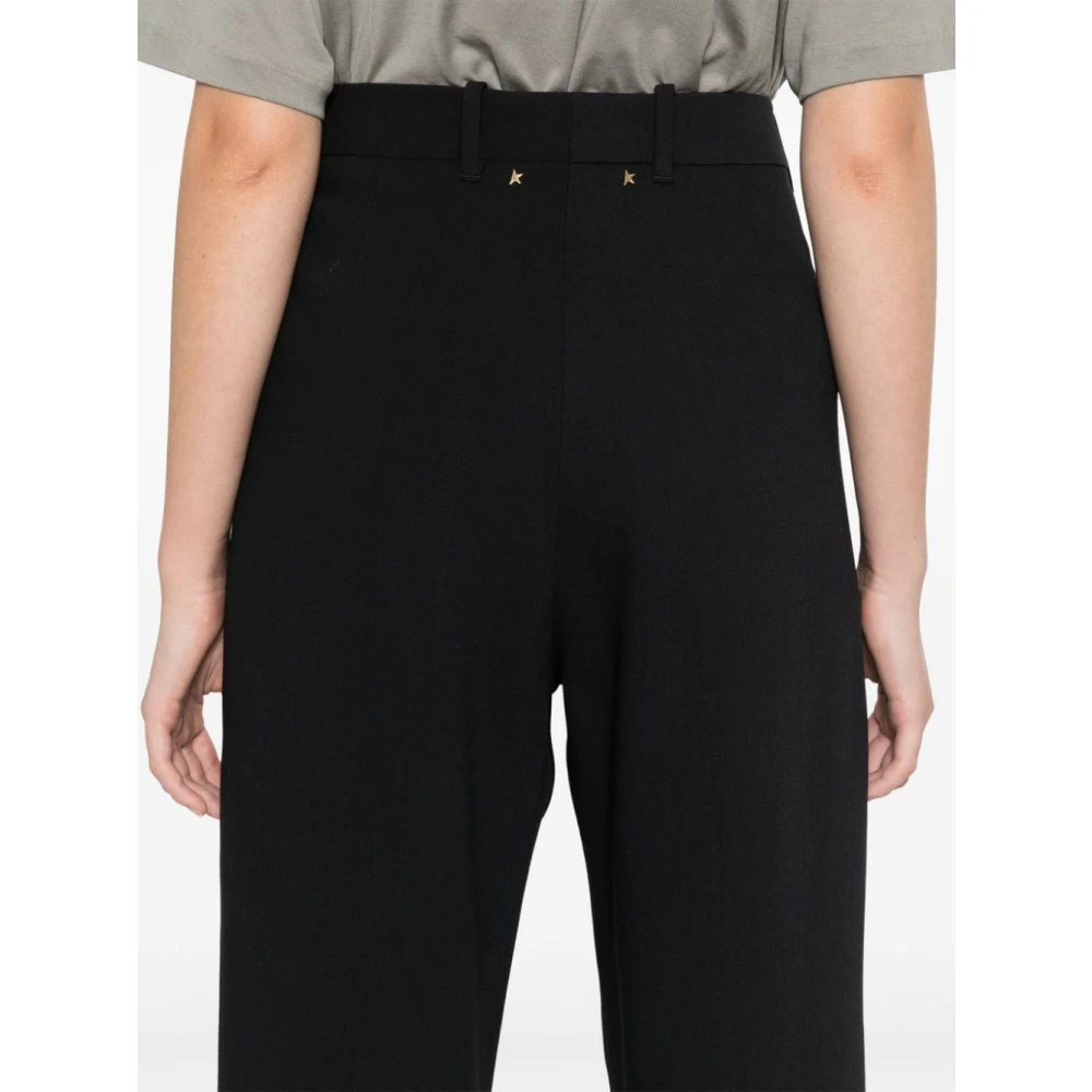 Golden Goose Relaxte Viscose Wollen Crêpe Broek Black Dames