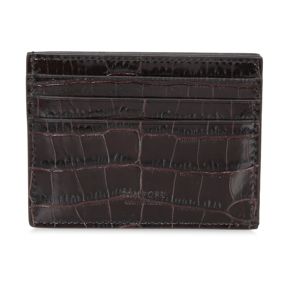 Tom Ford Mannelijk Bruin Krokodillenleren Kaarthouder
