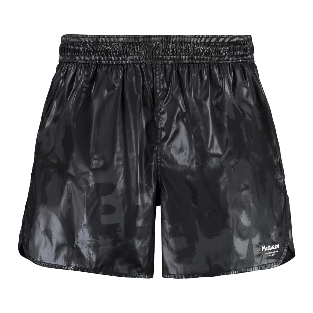 Alexander mcqueen Nylon zwemshorts met mesh voering Black Heren