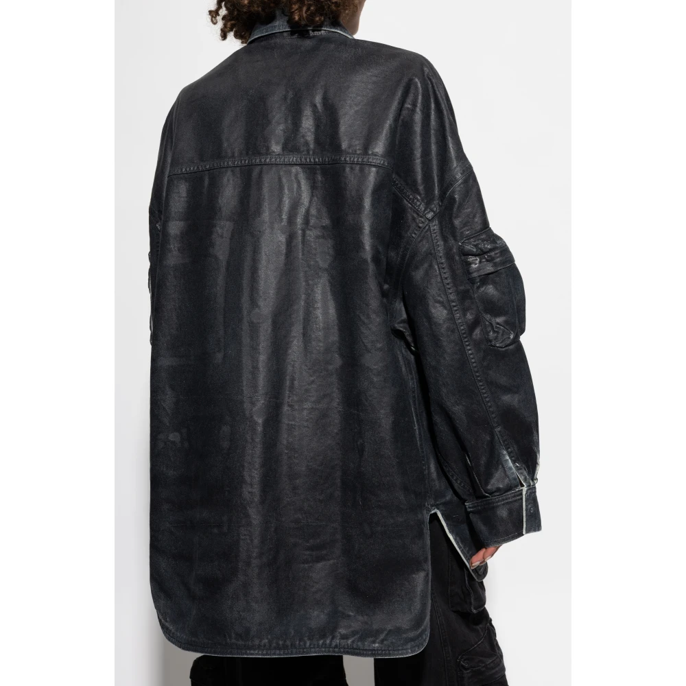 The Attico Denim jas Black Dames