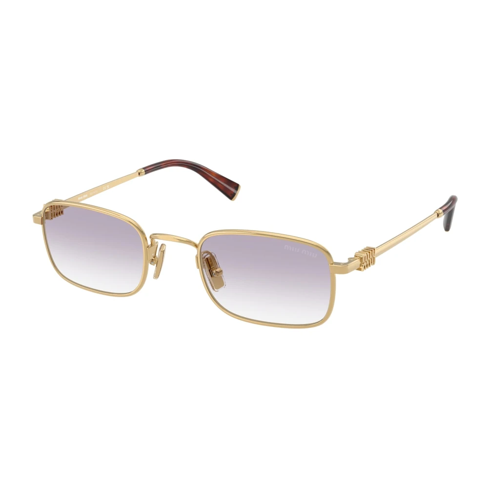 Miu Miu Women's Gold Square Sunglasses Frame Transparent Lenses