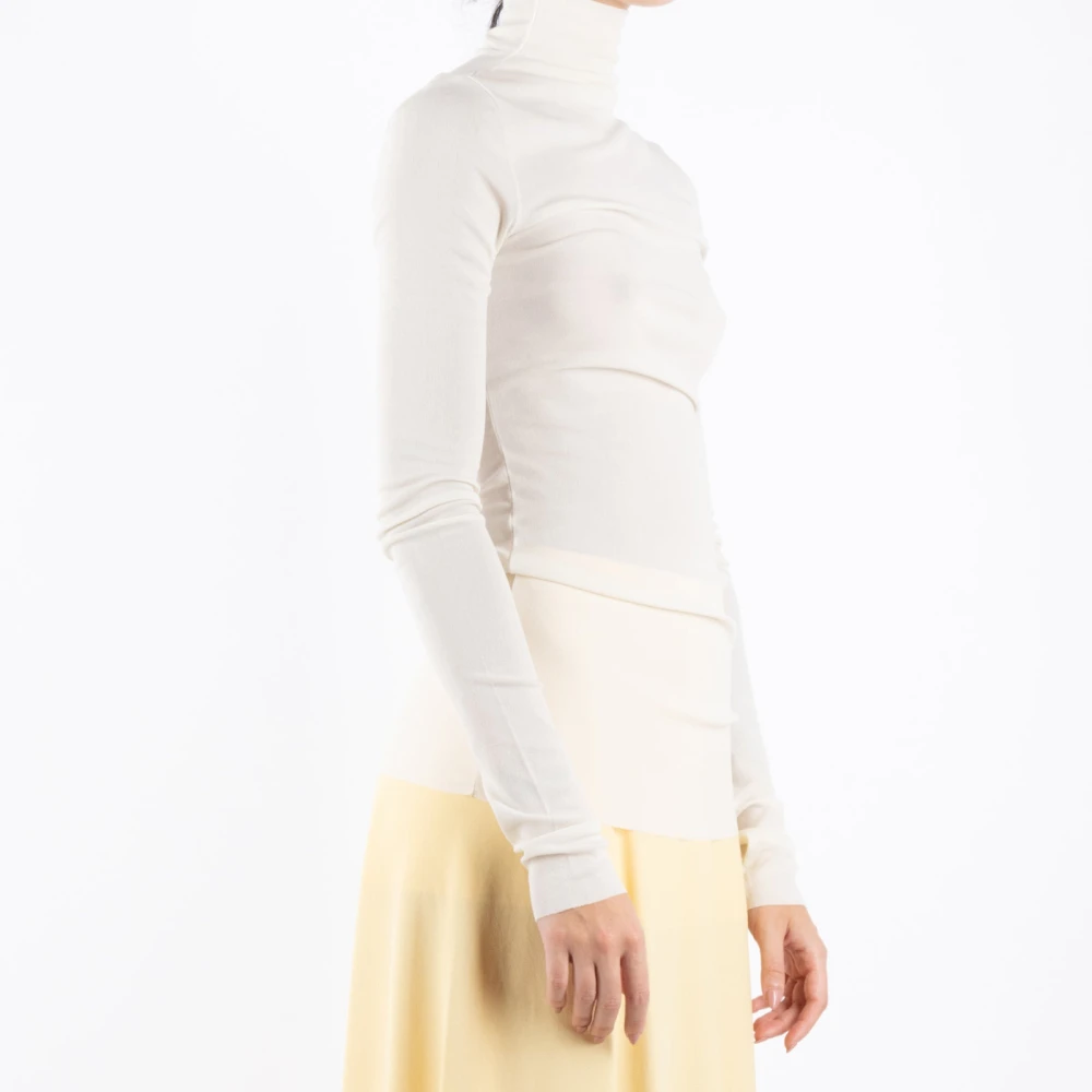 Jil Sander Zijden Cocco Shirt Gemaakt in Italië White Dames