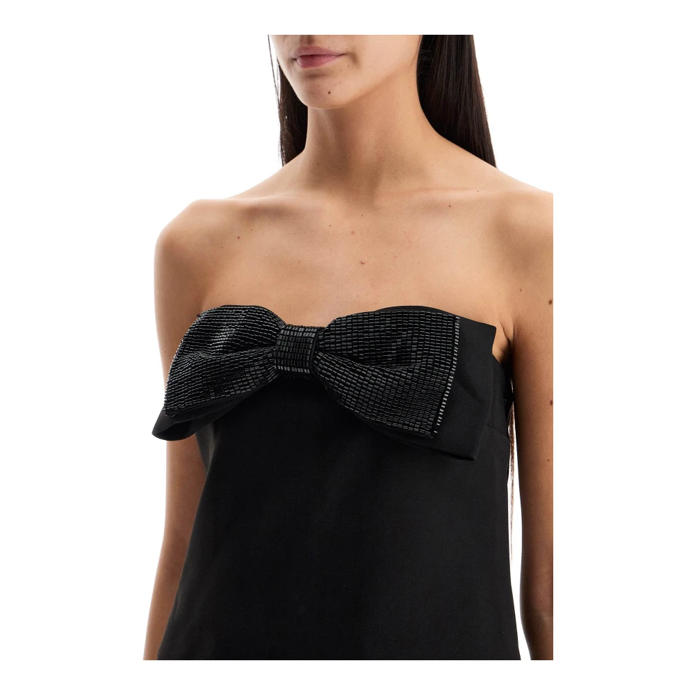 Self Portrait Mouwloze top met strikdetail Black Dames