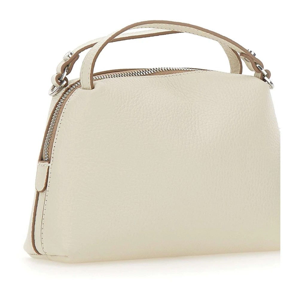 Gianni Chiarini Witte Leren Schoudertas met Bovenhandvat White Dames