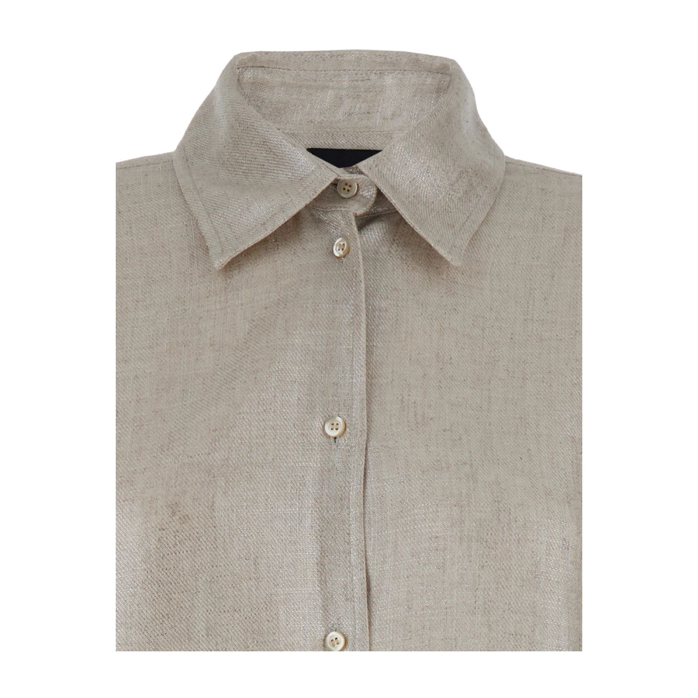 Plain Units Oversized Gelamineerd Grijs Shirt Gray Dames