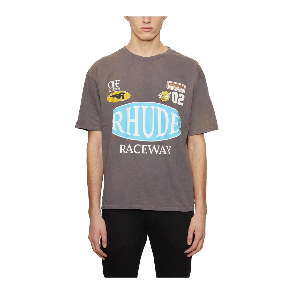 Rhude Racing Style Tee Gray Heren